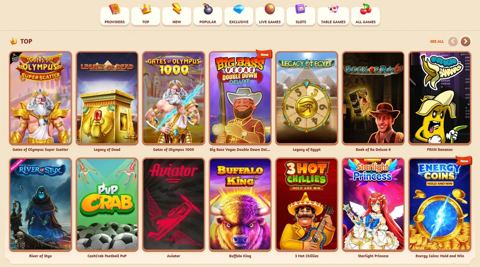BillyBets Casino Games